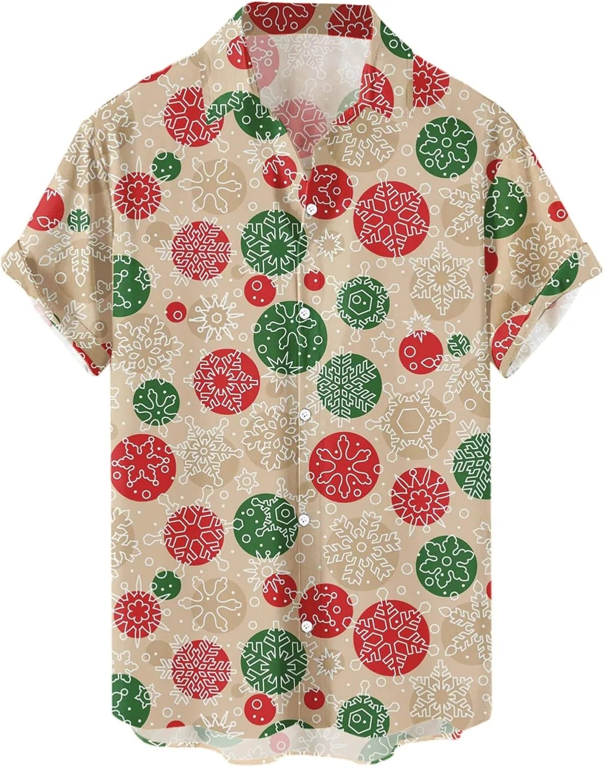 Hawaiian Shirts for Men Christmas Bowling Shirt Short Sleeve Print Regular Fit Summer Beach Casual Button Down Shirt