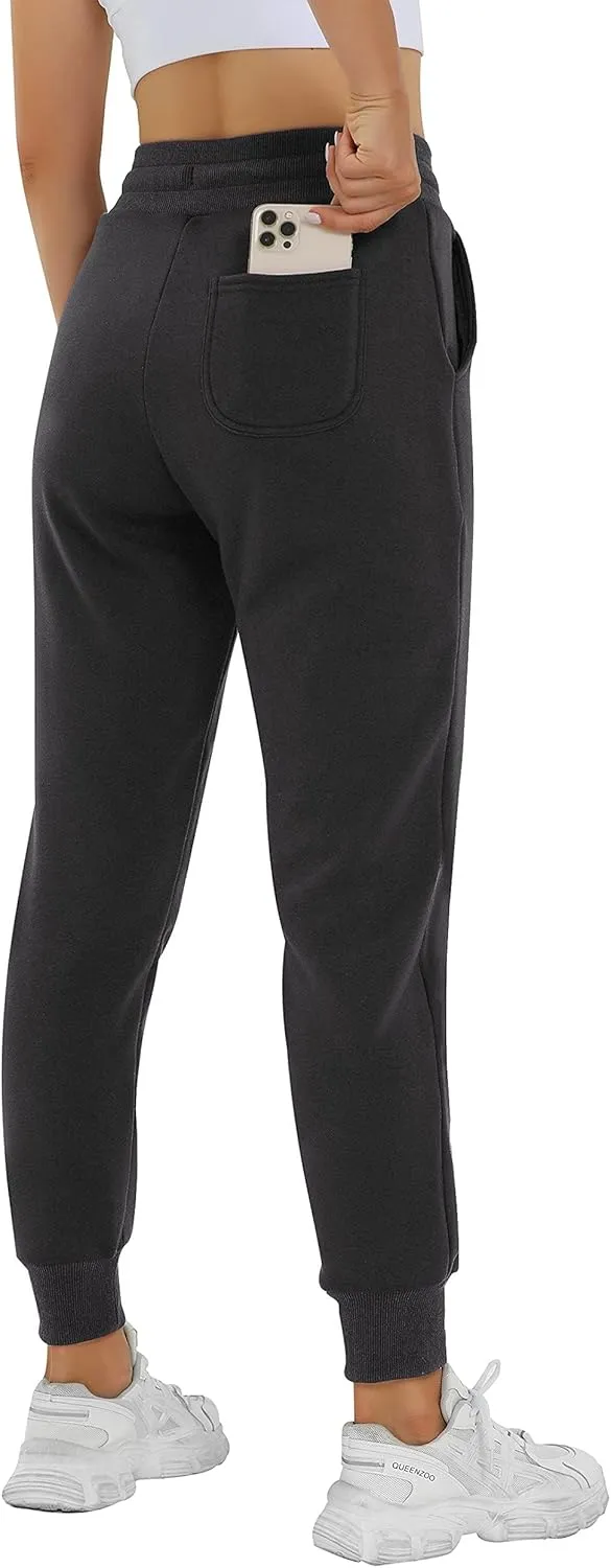 Heathyoga Fleece Lined Joggers for Women Thermal Sweatpants for Women Joggers with Pockets Workout Pants Running Pants