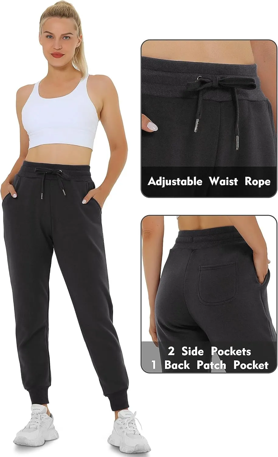 Heathyoga Fleece Lined Joggers for Women Thermal Sweatpants for Women Joggers with Pockets Workout Pants Running Pants