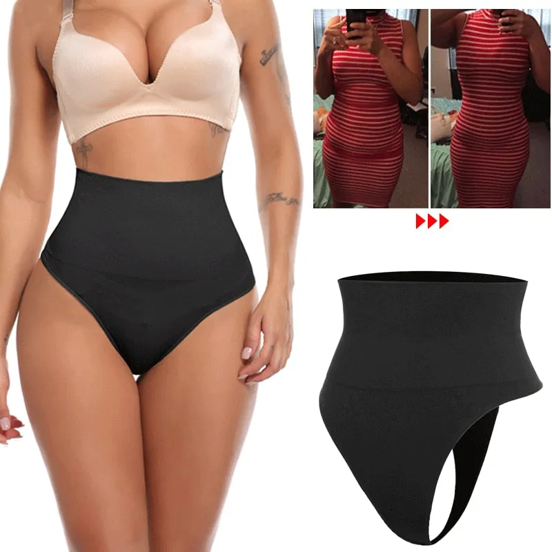 High Waist Tummy Control Panties Women Thong Panty Shaper Slimming