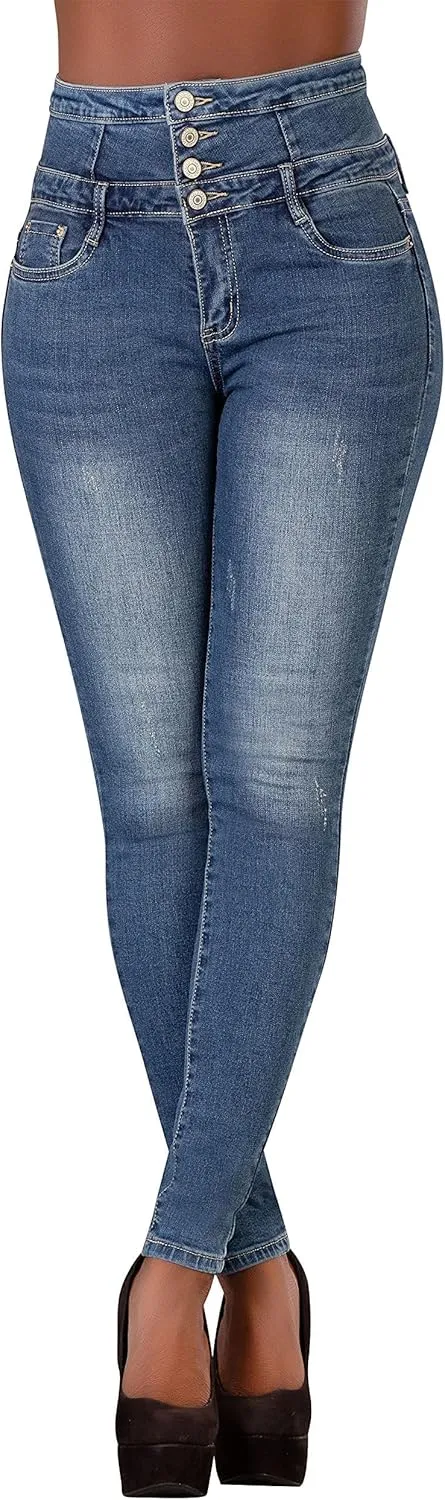 High Waisted Jeans for Women, Trendy Womens Jeans, Skinny Butt Lift Pants for Women with Tummy Control.