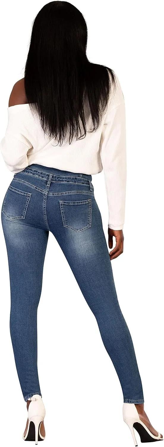 High Waisted Jeans for Women, Trendy Womens Jeans, Skinny Butt Lift Pants for Women with Tummy Control.