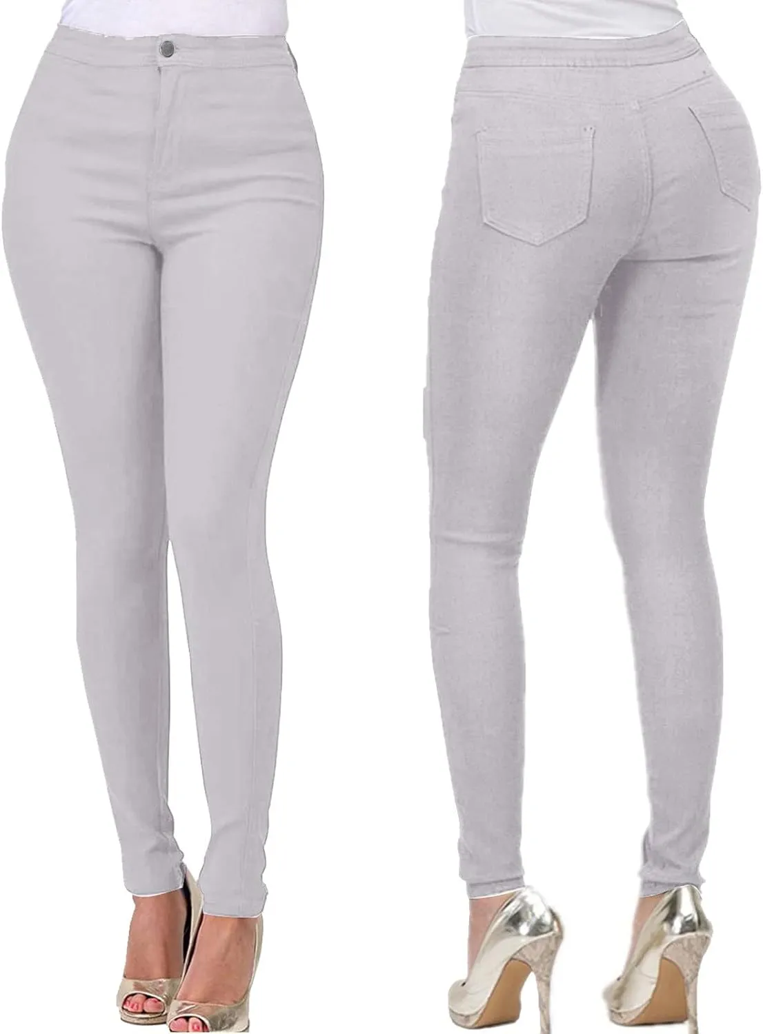High Waisted-Rise Colored Stretch Skinny Distressed Jeans for Women Olive Mustard Red Skinny Pencil Jeggings