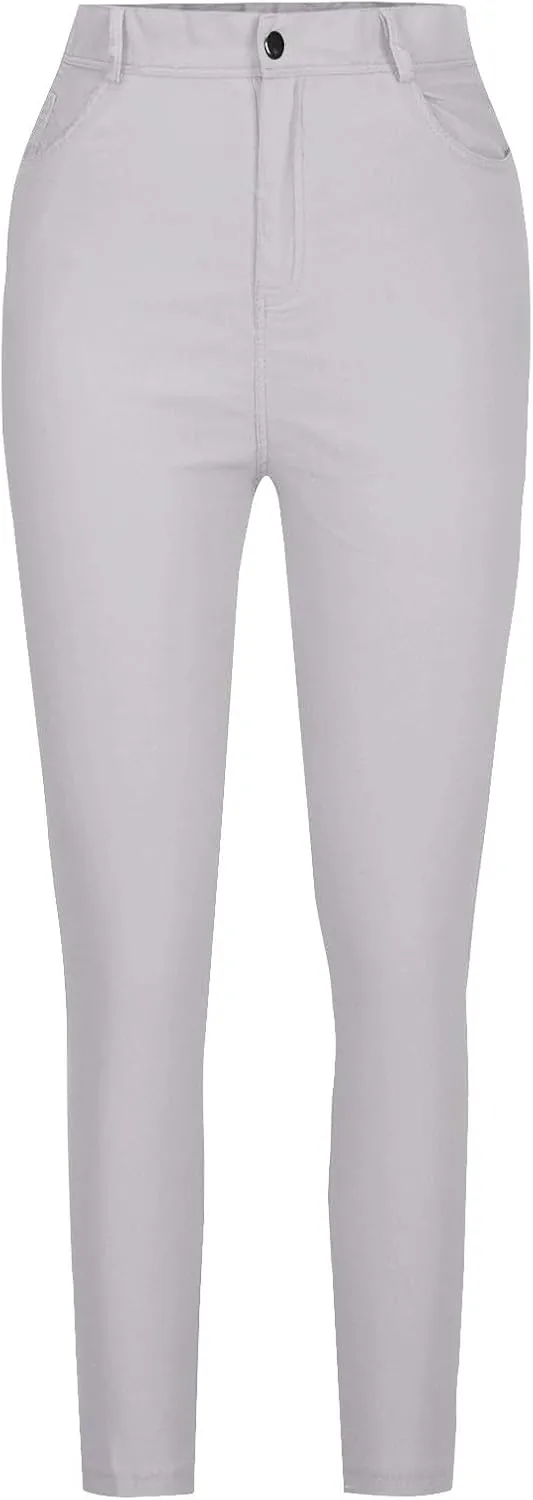 High Waisted-Rise Colored Stretch Skinny Distressed Jeans for Women Olive Mustard Red Skinny Pencil Jeggings
