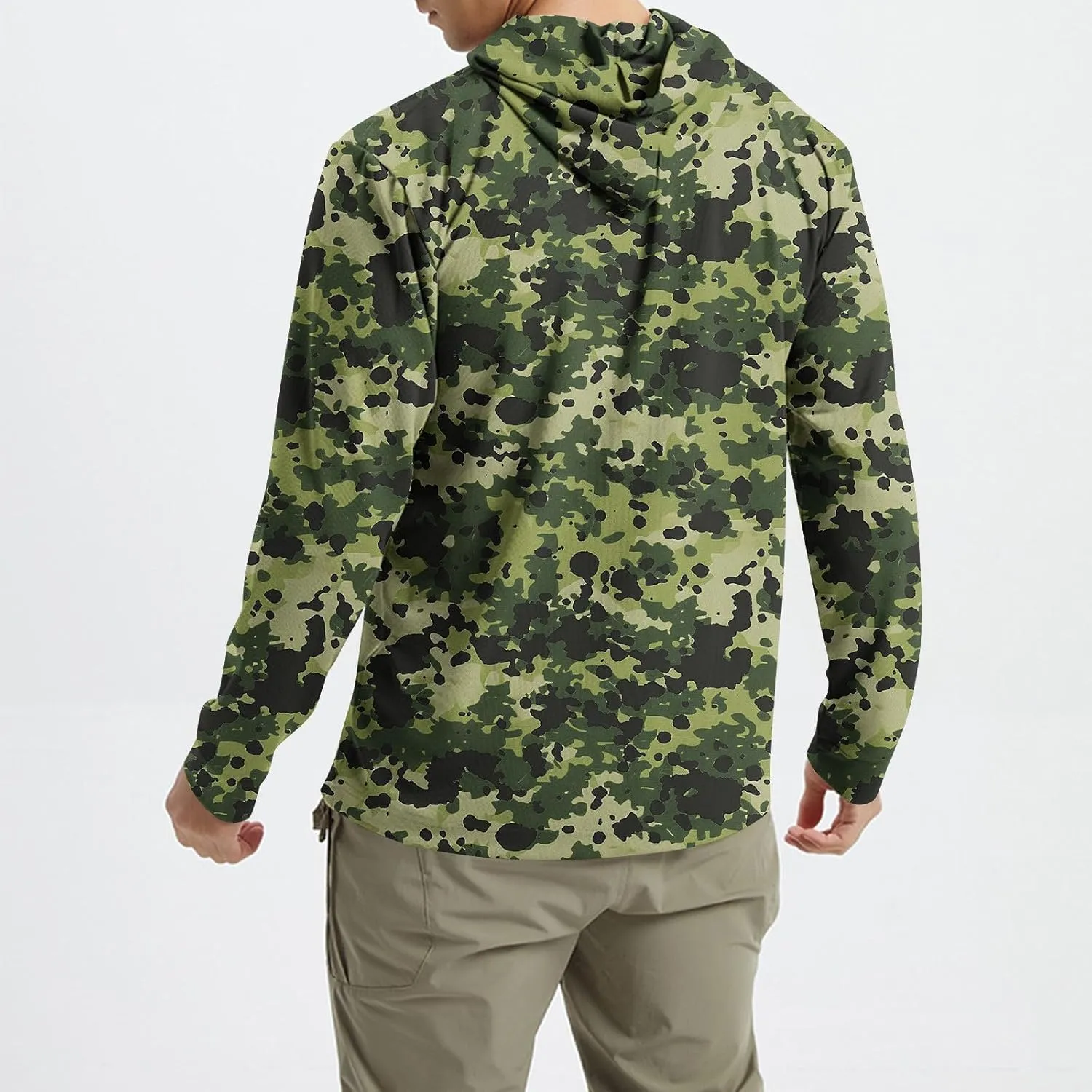 Hoodies for Men Quick Dry UPF 50  UV Sun Protection Shirts Camo Outdoor Long Sleeve Shirts SPF Rash Guard Fishing Shirt