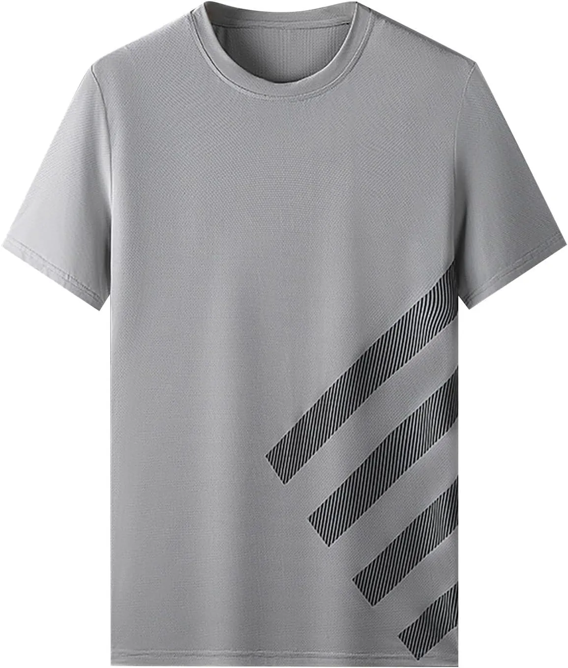 Ice Silk Quick Drying T Shirt Men's Summer Casual Thin Loose Trend Sports Patchwork Striped Men's T Shirts with
