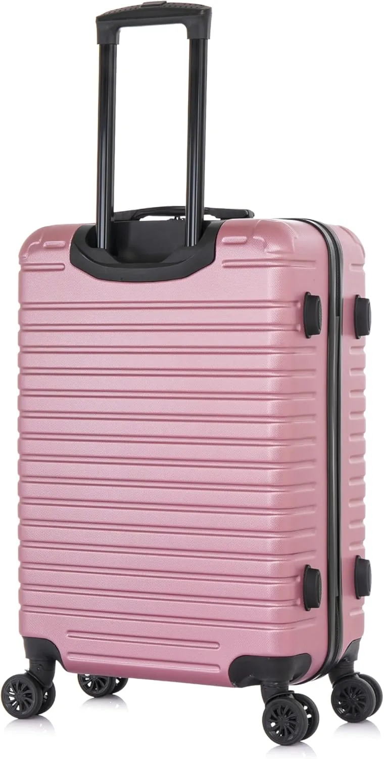 InUSA DEEP Luggage with GEL Handle | Spacious Traveling Suitcases, Travel Suitcase with Dual Spinner Wheels and Studs | 24 Inch Medium Hardside Luggage | Rose Gold