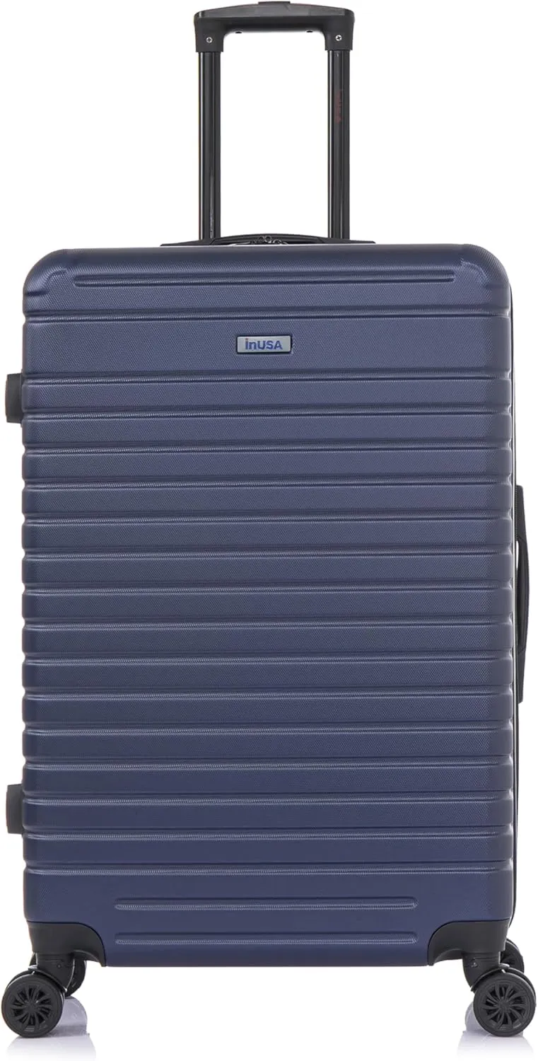 InUSA DEEP Luggage with GEL Handle | Spacious Traveling Suitcases, Travel Suitcase with Dual Spinner Wheels and Studs | 28 Inch Large Hardside Luggage | Blue