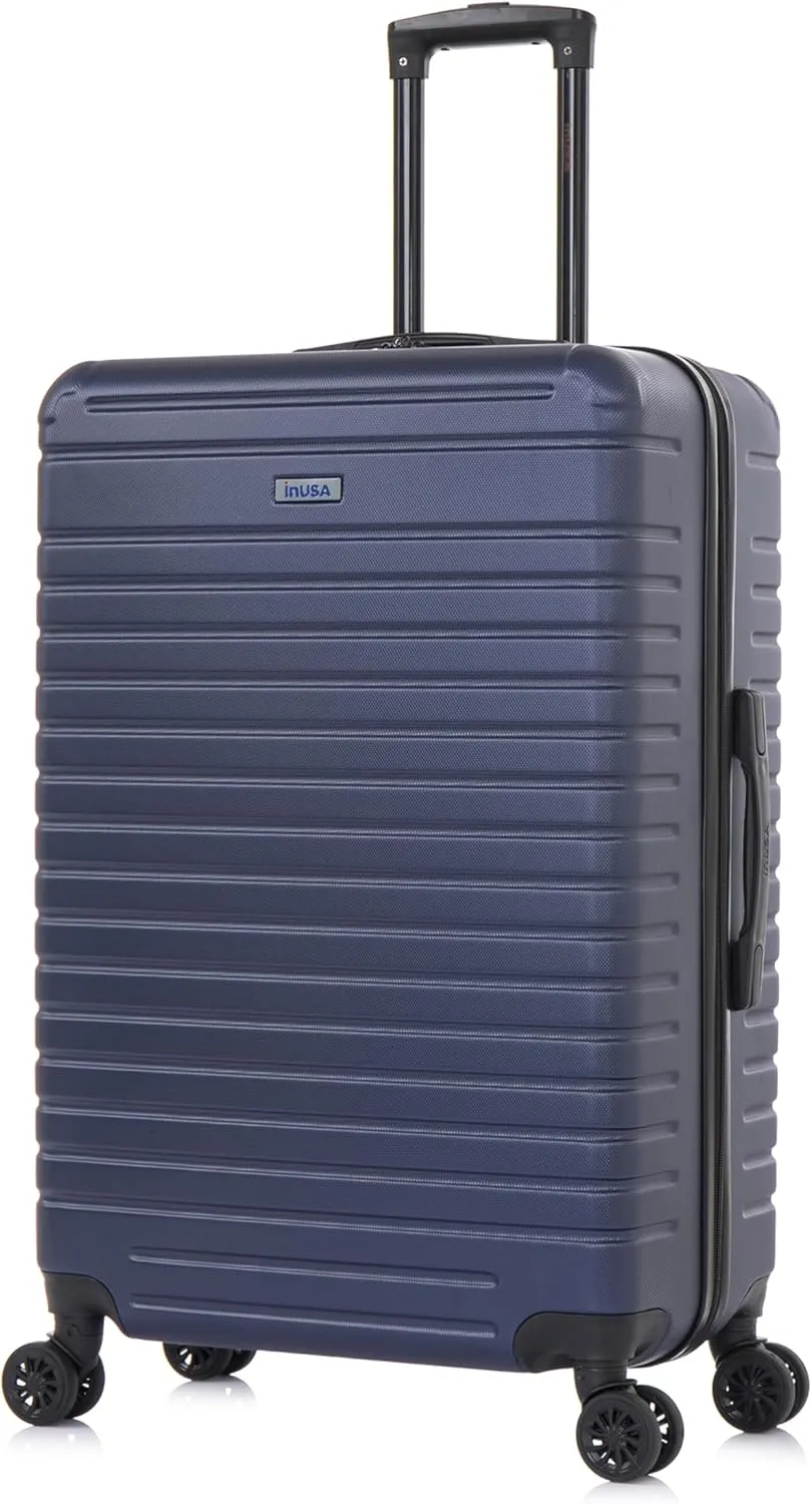 InUSA DEEP Luggage with GEL Handle | Spacious Traveling Suitcases, Travel Suitcase with Dual Spinner Wheels and Studs | 28 Inch Large Hardside Luggage | Blue