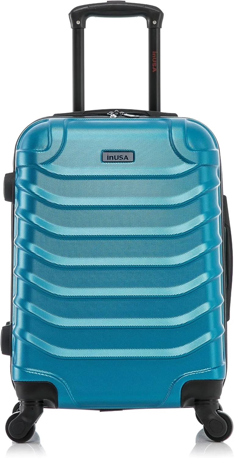 InUSA ENDURANCE Luggage with Spinner Wheels | Spacious Durable Lightweight Hardside Suitcase, Travel Bag with Handle and Trolley | 24-Inch Medium Checked Luggage | Teal