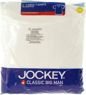 Jockey Men's T-Shirts Big Man Tag-Free V-Neck T-Shirt- 2 Pack