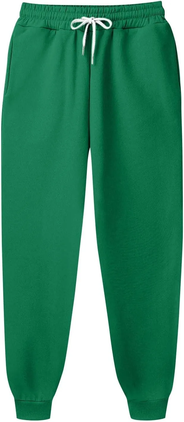 Joggers for Men Baggy Drawstring Waist Fleece Lined Sweatpants with Pockets Plus Size Casual Workout Running Pants