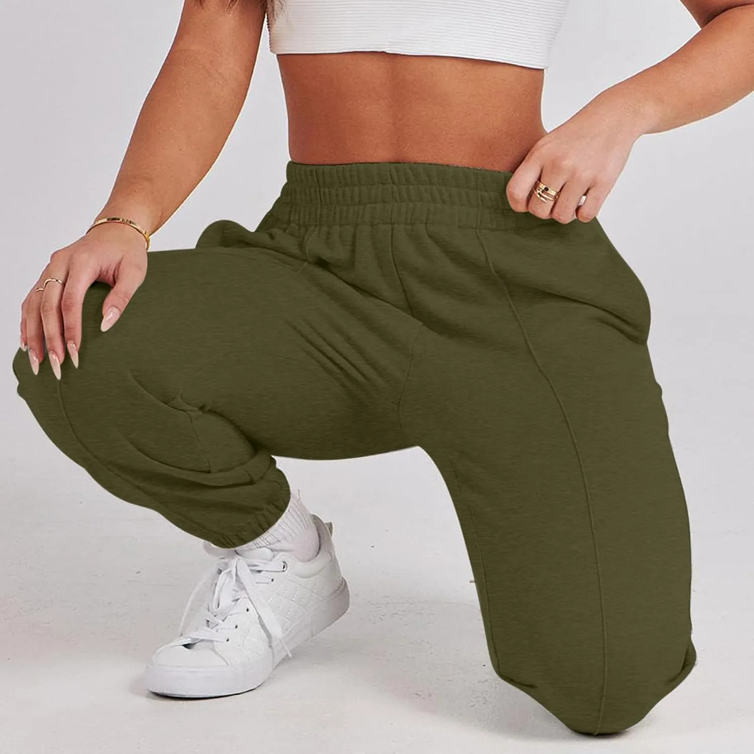 Jogging Sweatpants for Women with Pockets Elastic Waist Lounge Jogger Pants Casual Athletic Hiking Pants Y2K Trousers