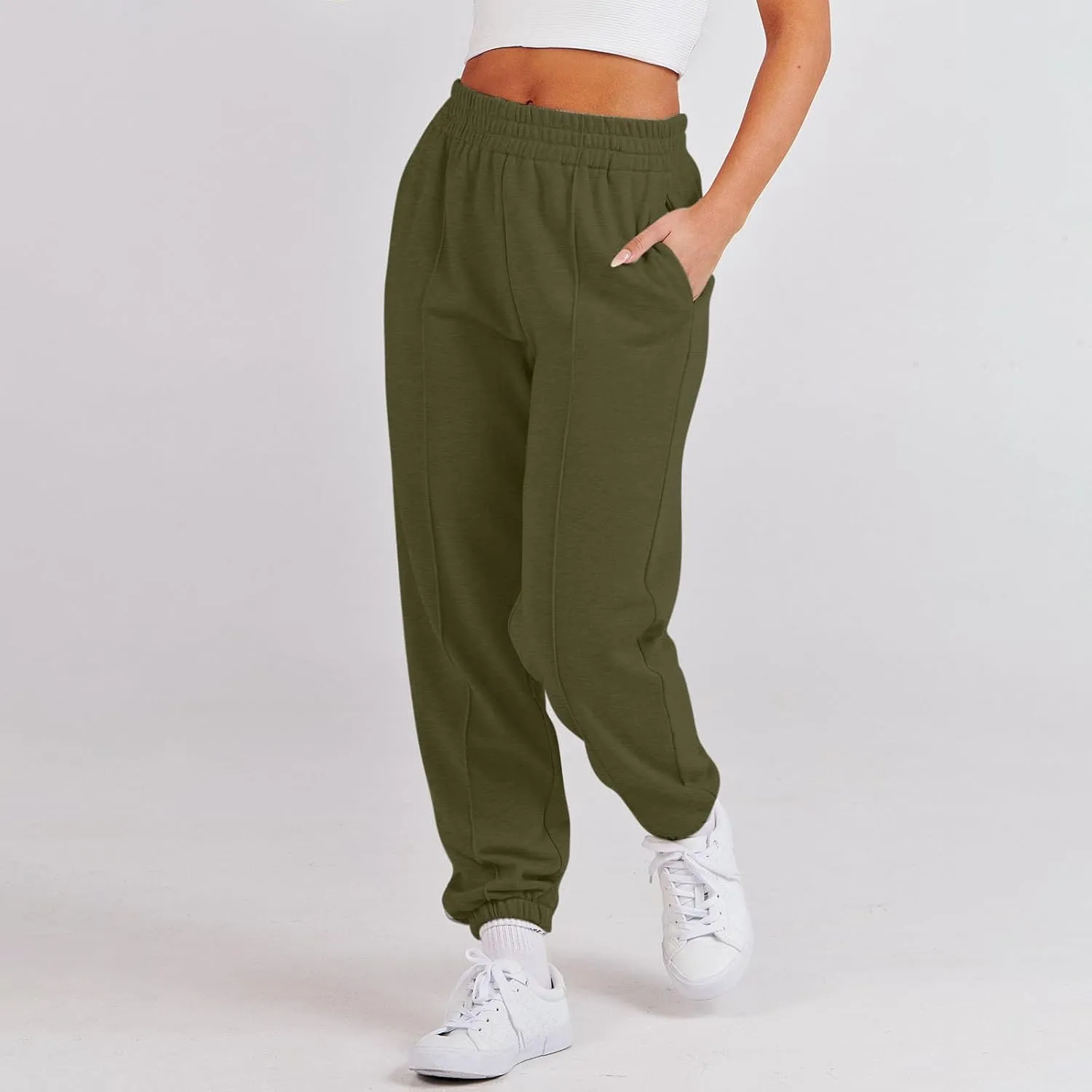 Jogging Sweatpants for Women with Pockets Elastic Waist Lounge Jogger Pants Casual Athletic Hiking Pants Y2K Trousers