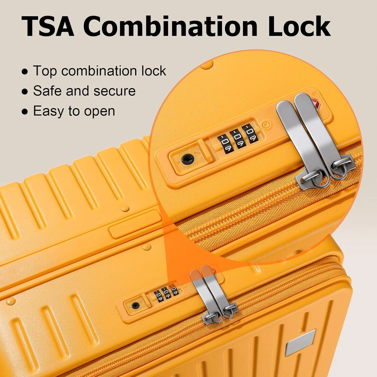 Joyway Hardshell 24 inch luggage with spinner wheels, Lightweight Hardside large checked withTSA Lock (Orange, Checked Luggage-24 Inch)
