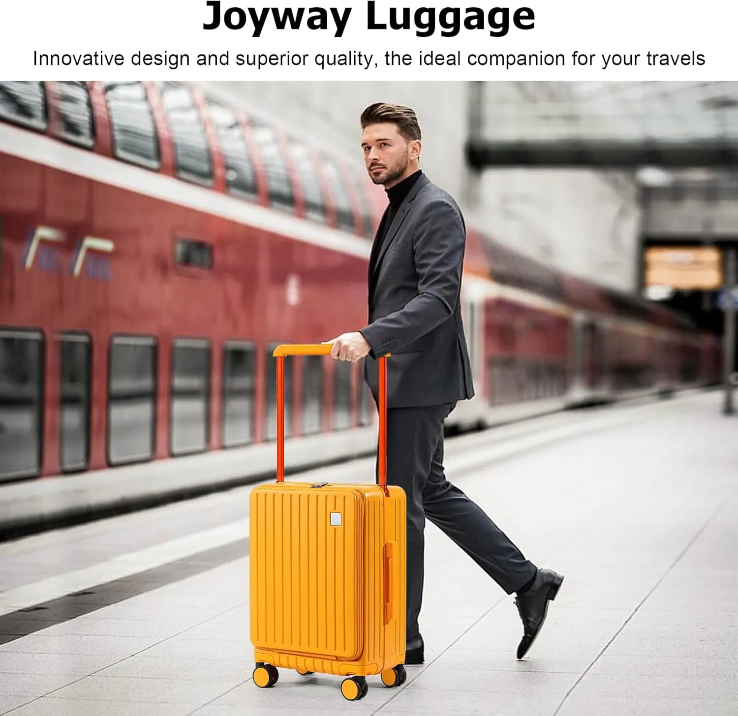 Joyway Hardshell 24 inch luggage with spinner wheels, Lightweight Hardside large checked withTSA Lock (Orange, Checked Luggage-24 Inch)