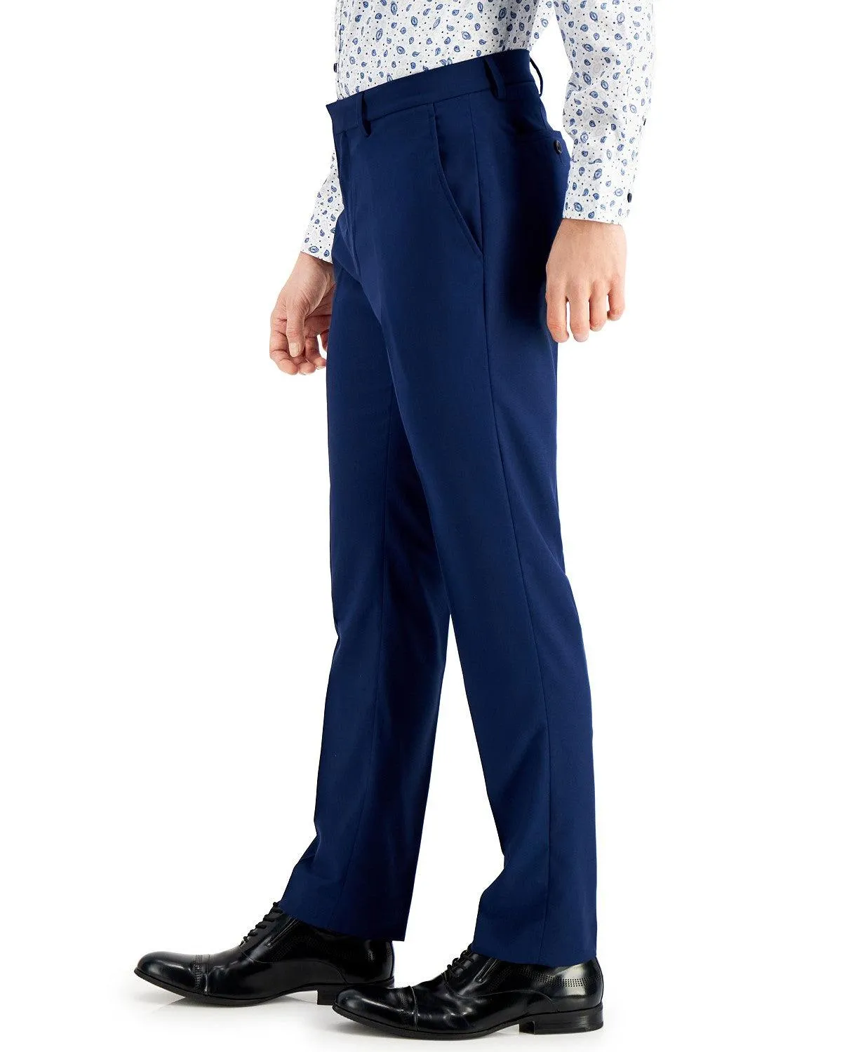 Kenneth Cole Reaction Mens Slim fit Dress Pants 36 / 32 Blue Solid