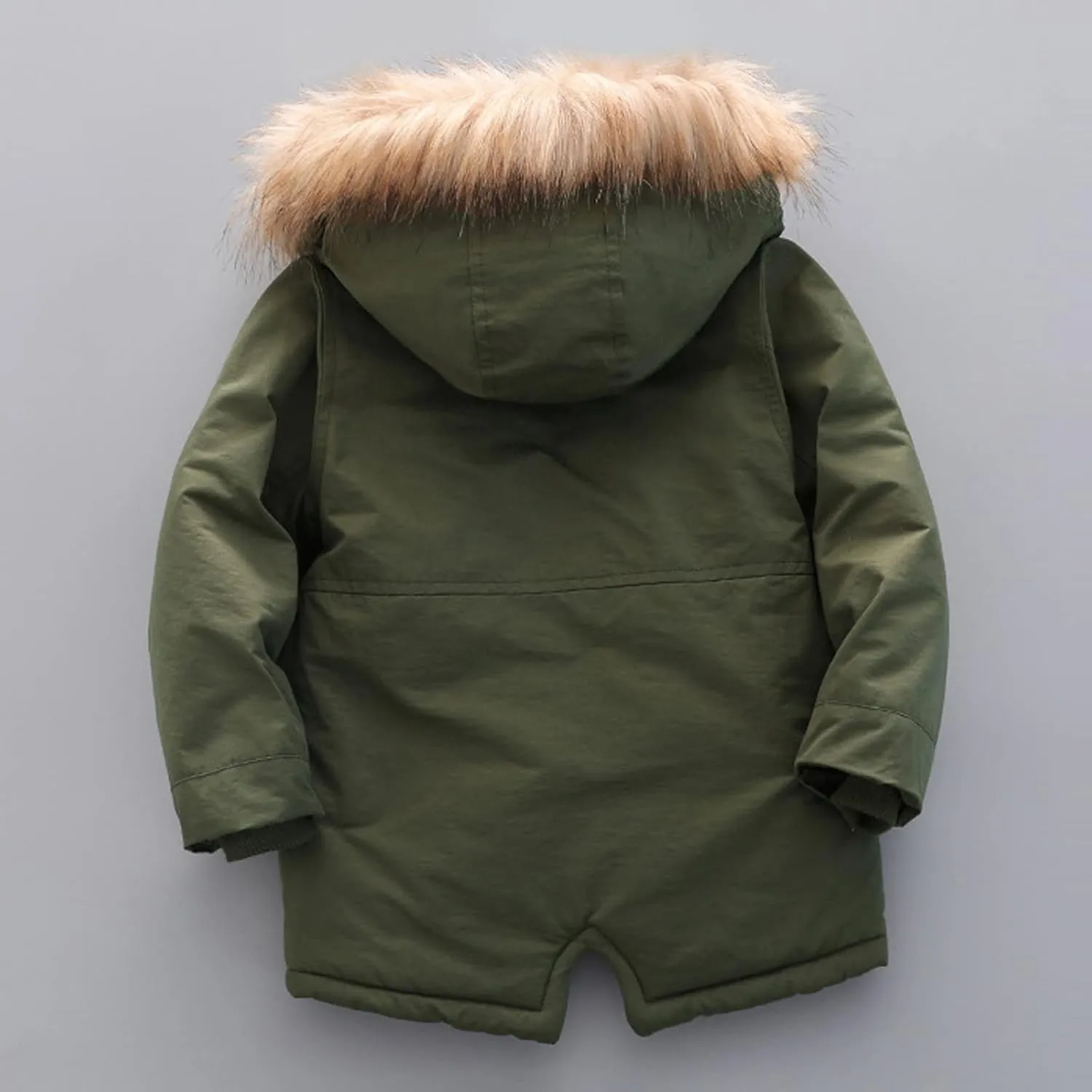 Kids Boy's Coats Quilted Pu-ffer Lined Jacket Thick Winter Coats Hooded Winter Water-Proof Par-ka Boys Winter Jacket