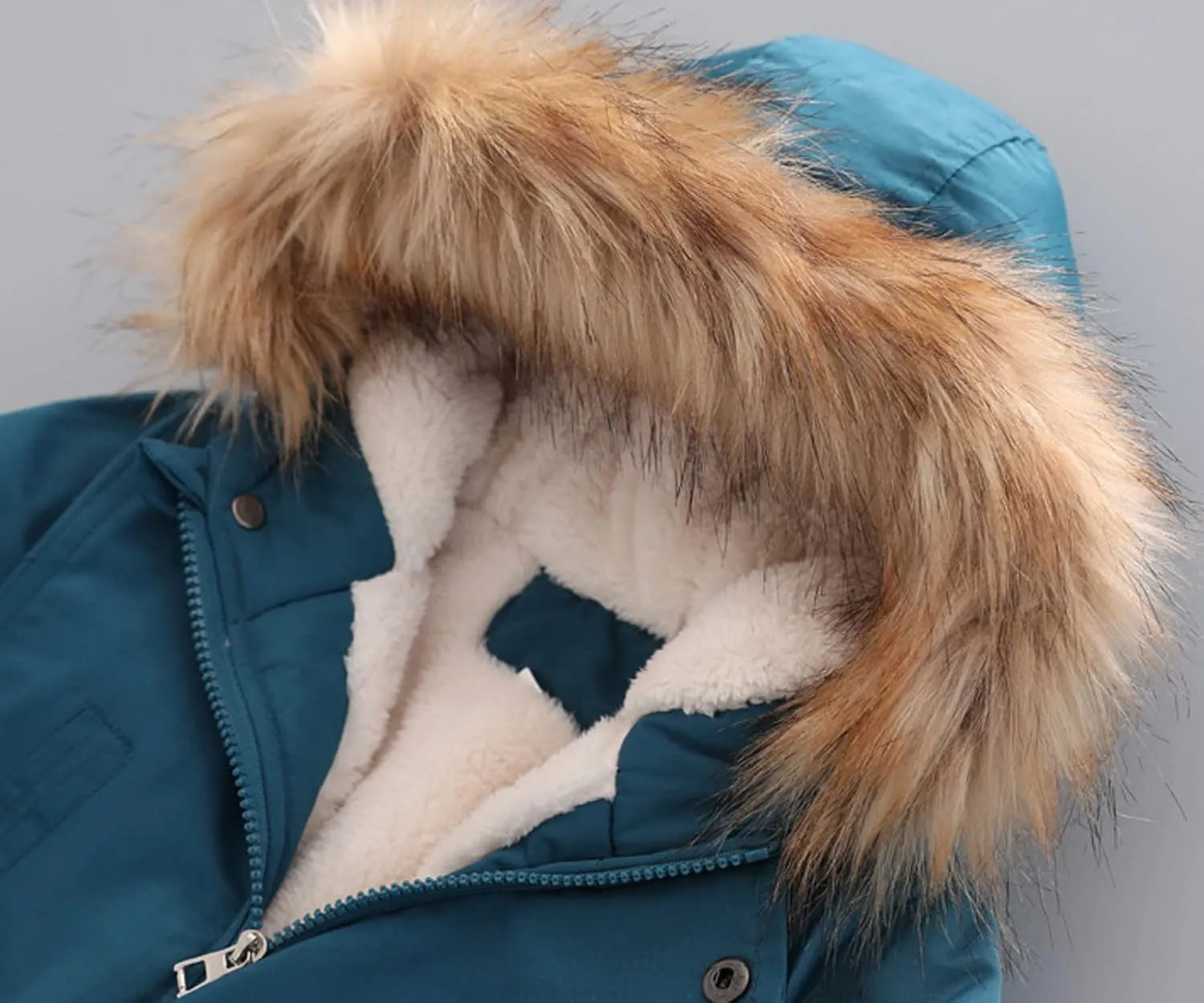 Kids Boy's Coats Quilted Pu-ffer Lined Jacket Thick Winter Coats Hooded Winter Water-Proof Par-ka Boys Winter Jacket
