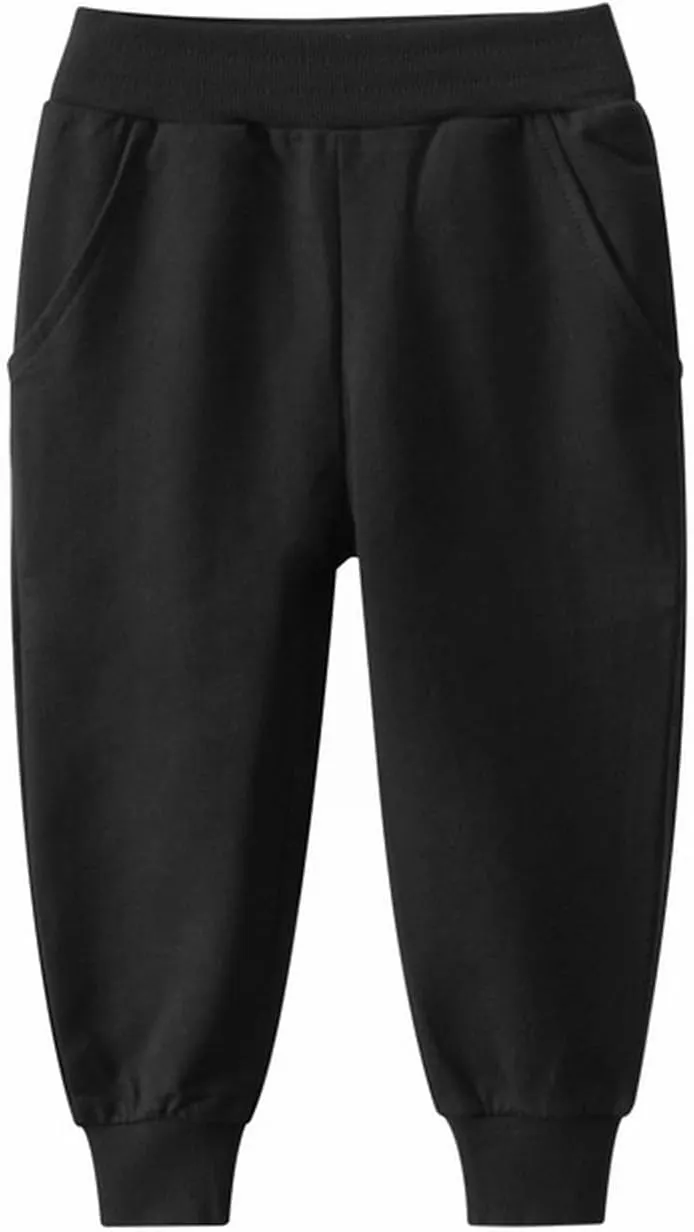 Kids Girls Solid Sweatpants Cotton Pull On Athletic Joggers Elastic Waist Pants Little Teen Girls Spring Clothing