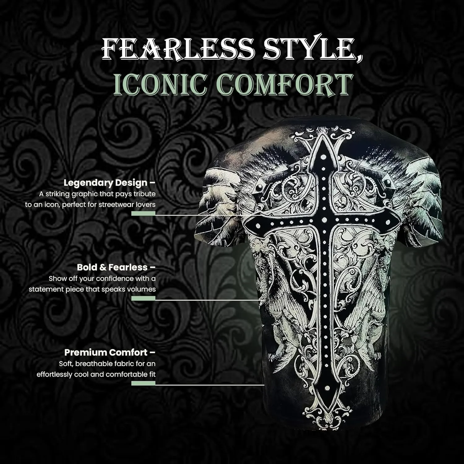 Konflic Graphic tees for Men | MMA Style Crew Neck T-Shirts Half Sleeve Classic | Men's t-Shirts Casual Cotton