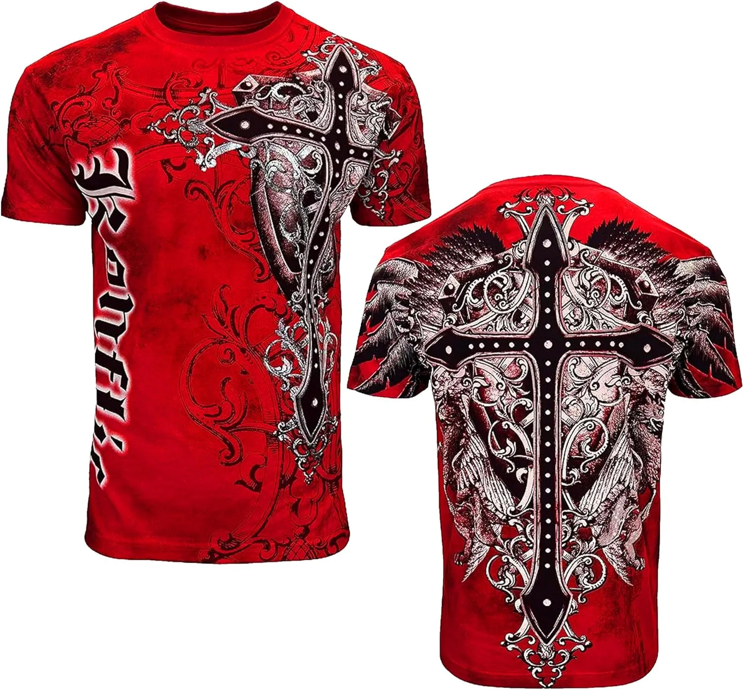 Konflic Graphic tees for Men | MMA Style Crew Neck T-Shirts Half Sleeve Classic | Men's t-Shirts Casual Cotton