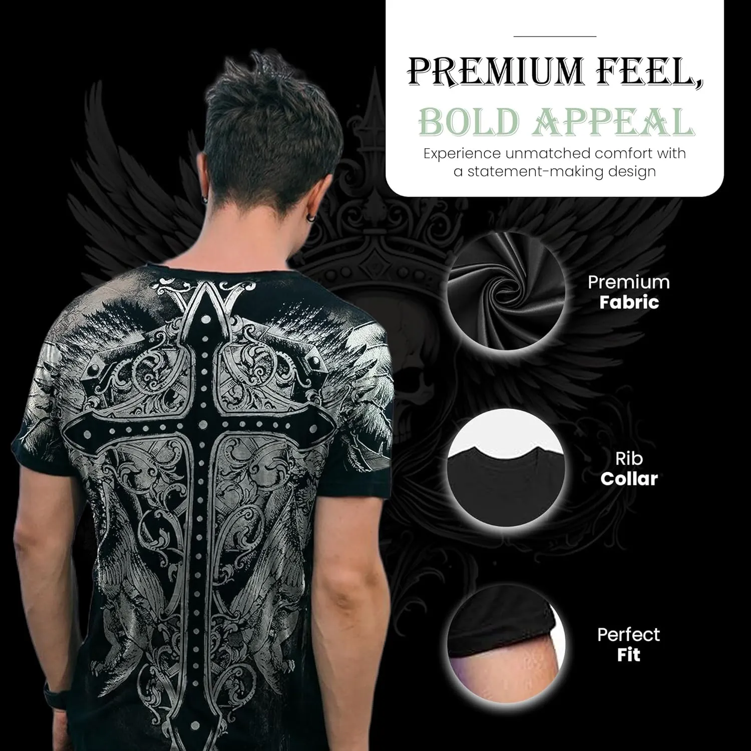 Konflic Graphic tees for Men | MMA Style Crew Neck T-Shirts Half Sleeve Classic | Men's t-Shirts Casual Cotton