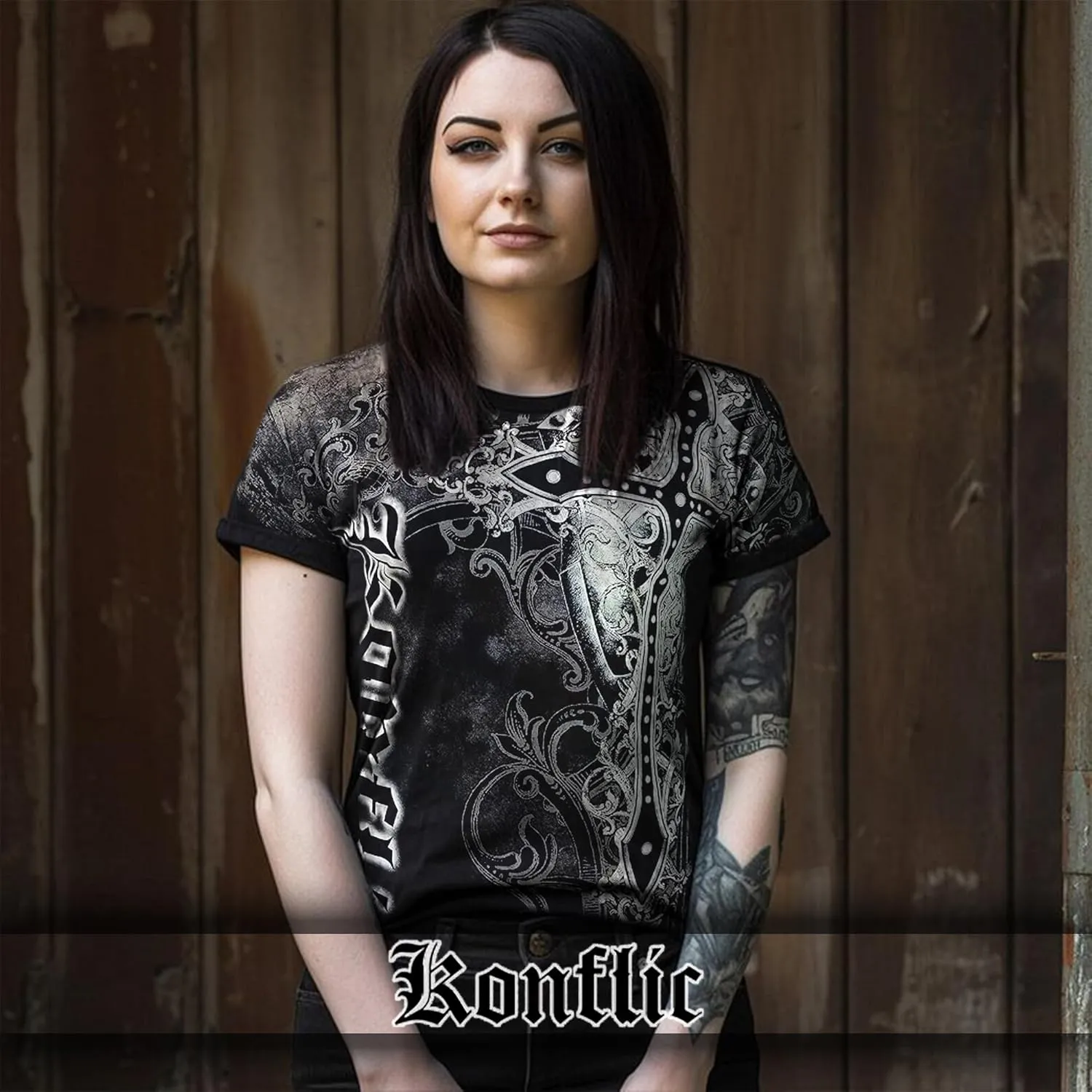 Konflic Graphic tees for Men | MMA Style Crew Neck T-Shirts Half Sleeve Classic | Men's t-Shirts Casual Cotton