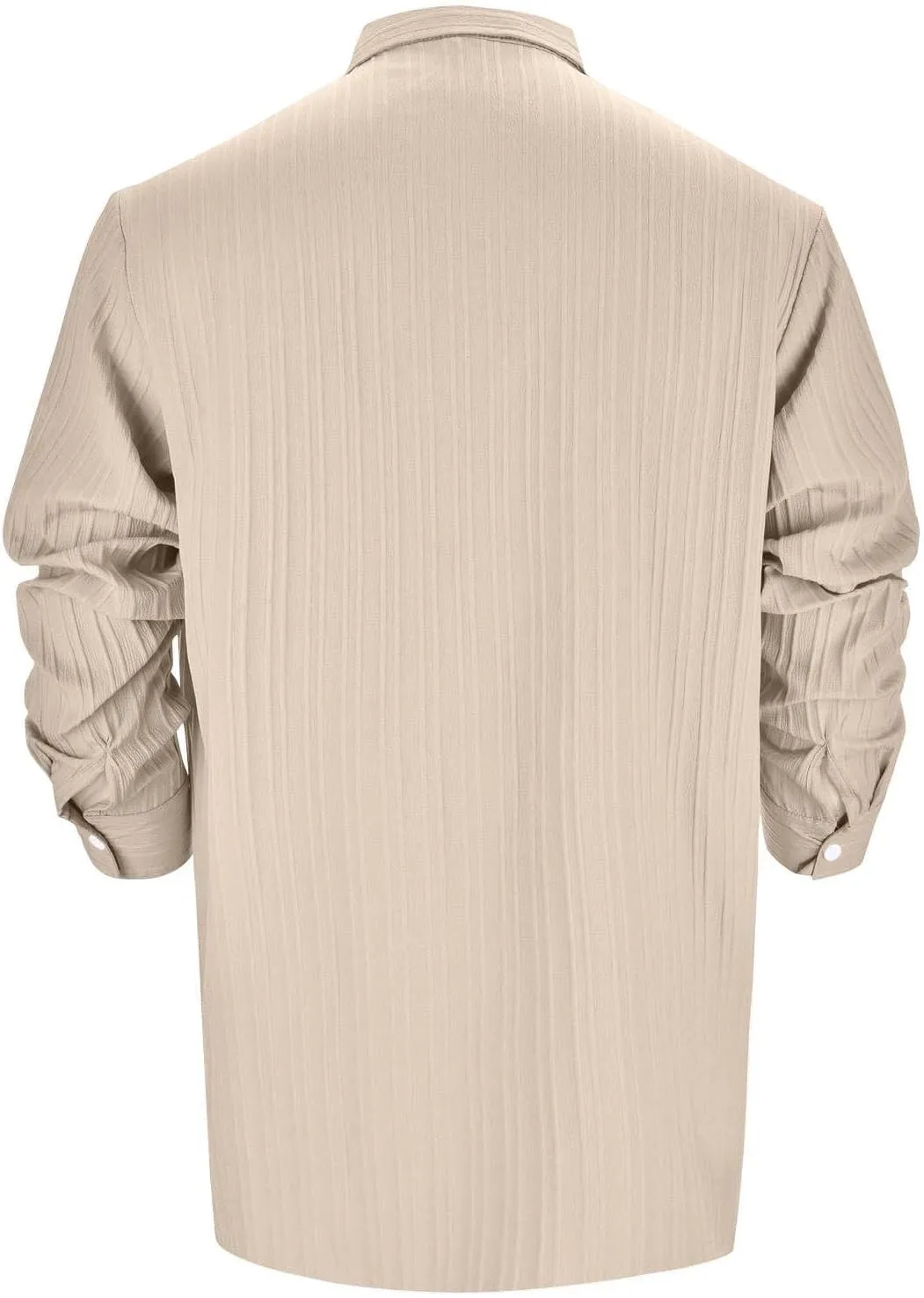 KUIOLYPOER Long Sleeve Shirts for Men Cotton Linen Casual Lapel Fashion Solid Color Spring and Summer Button Cardigan Tops