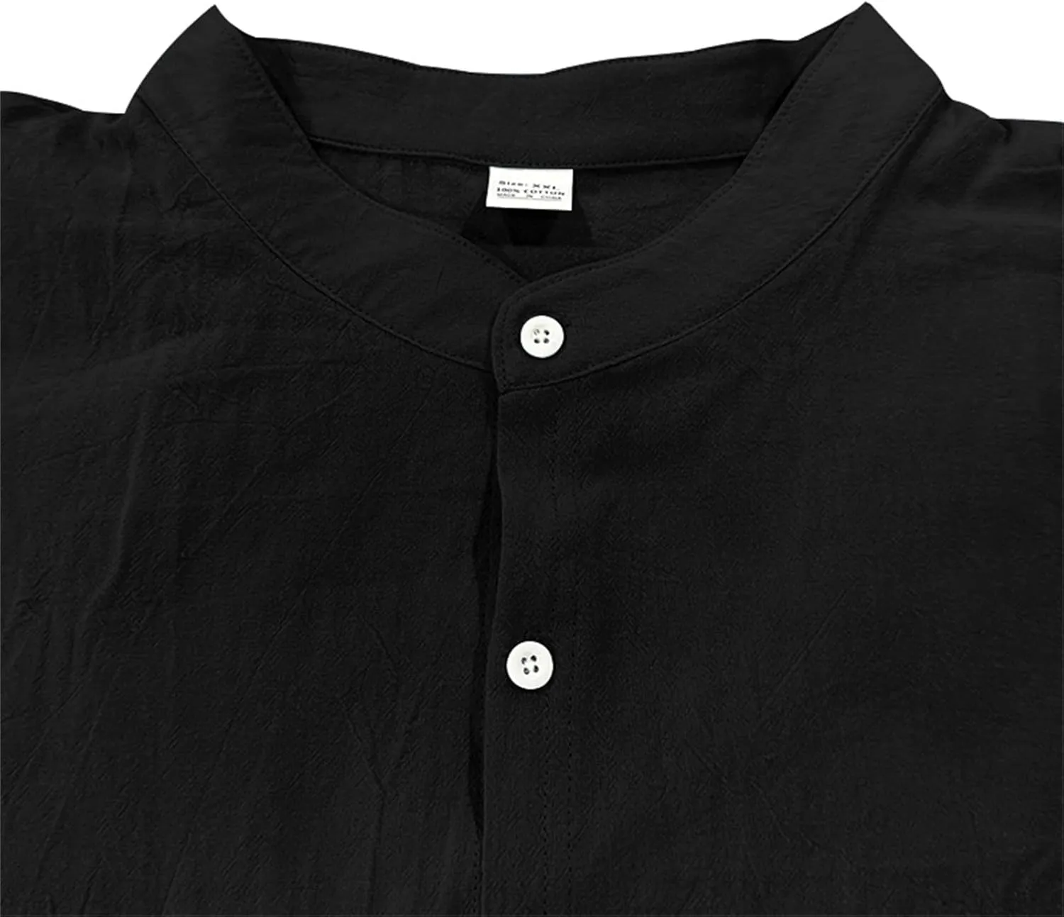 KUIOLYPOER Men's Hawaiian Cotton Linen Shirts Long Sleeve Button Down Shirt Casual V-Neck Wrinkle Free Breathable Beach Wear