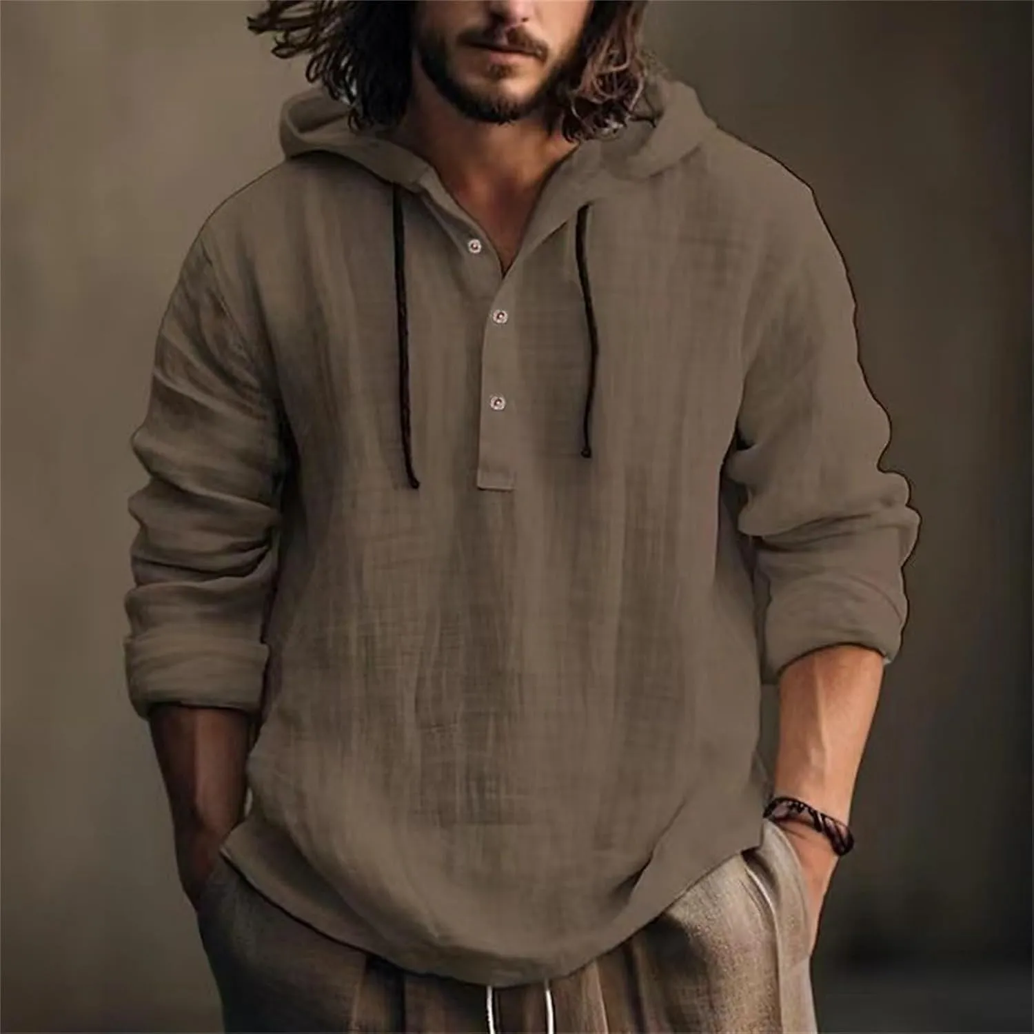 LCMTWX Men's Button Down Shirts Cotton Long Sleeve Long Sleeved Solid Color Cotton Linen Shirt T Shirts for Man Shirts for