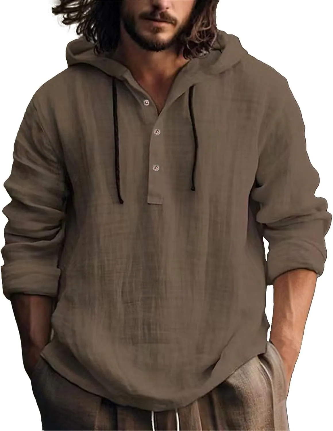 LCMTWX Men's Button Down Shirts Cotton Long Sleeve Long Sleeved Solid Color Cotton Linen Shirt T Shirts for Man Shirts for