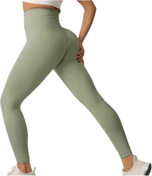 Leggings for Women Tummy Control Petite High Waist Solid Color Yoga Trousers Workout Running Slim Pants