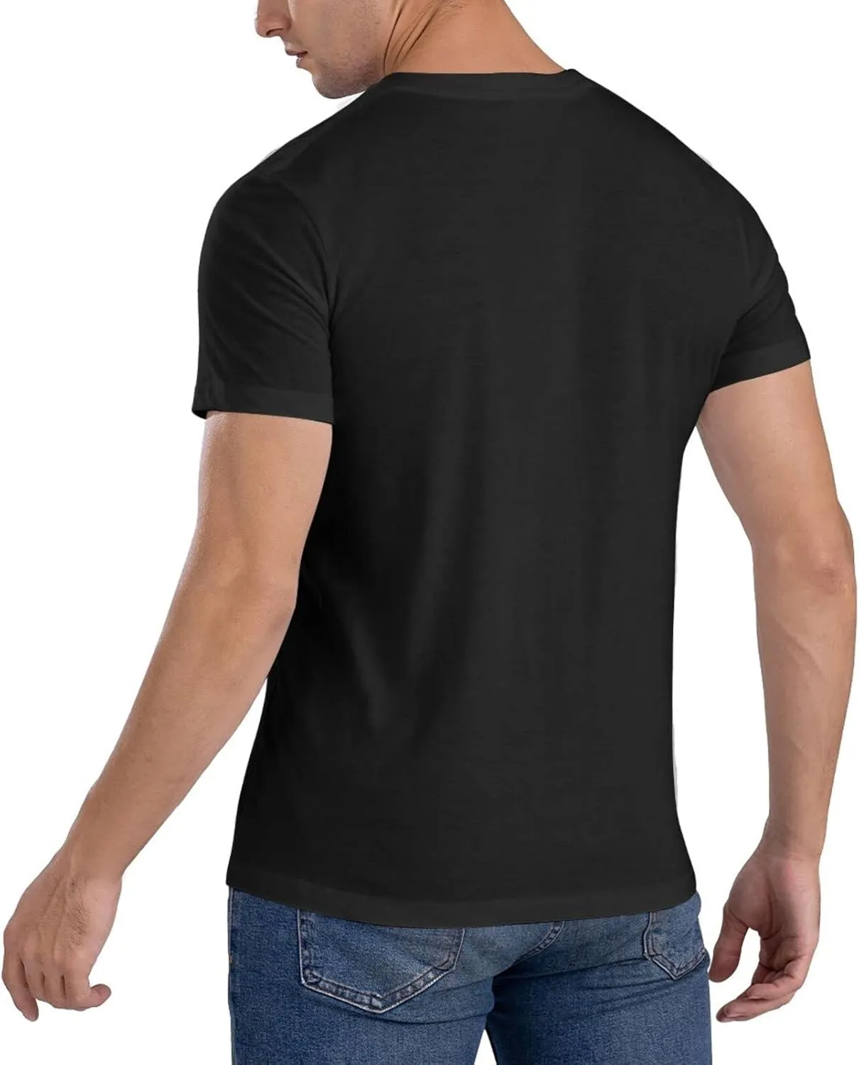 Leon Music Bridges Men's T-Shirts Short Sleeve Casual Crew Neck Basic Tee Shirts Black