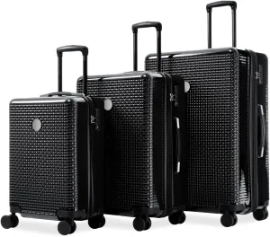 Lightweight Expandable 3-Piece Hardshell Luggage Set with TSA Lock, Carry-On & Checked, ABS PC Material