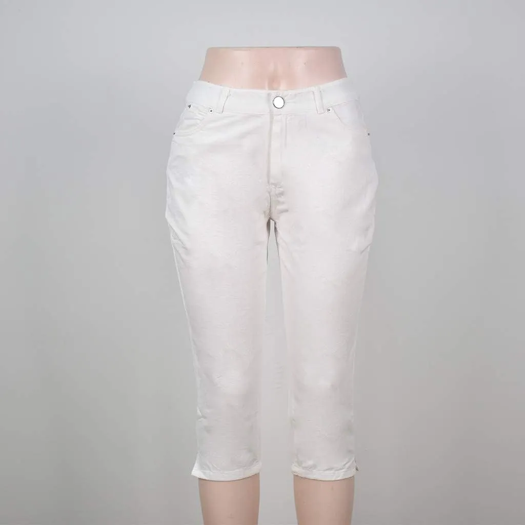 Linen Pants for Women Hight Jeans Stretch Length Waisted Slim Women Women's Jeans Women's Capri Pants High Waist