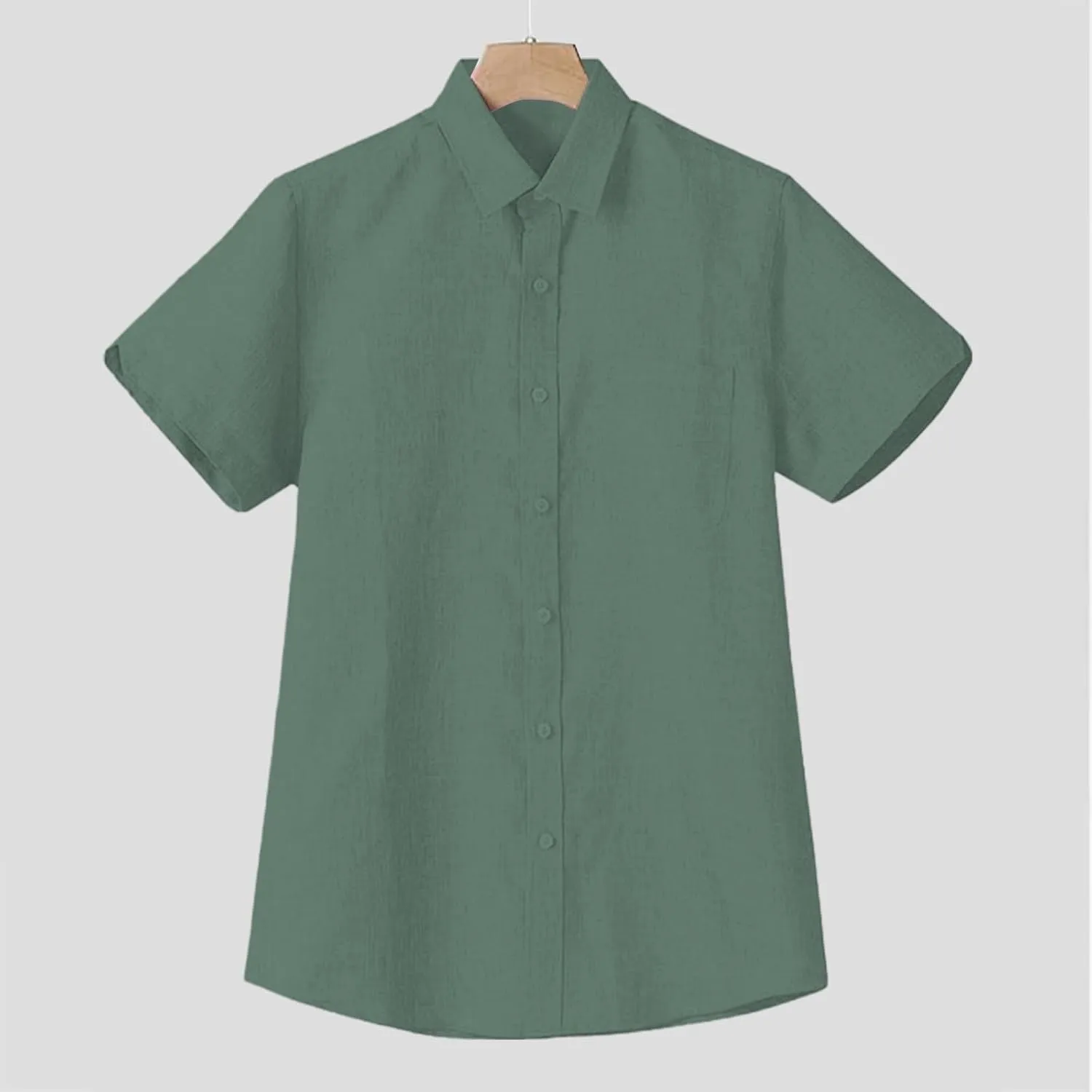 Linen Shirts for Men Button Down Short Sleeve Big and Tall Hawaiian Summer Casual T Shirt Beach Guayabera Cuban Shirts