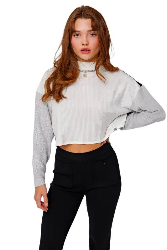 Long Sleeve Contrast Top