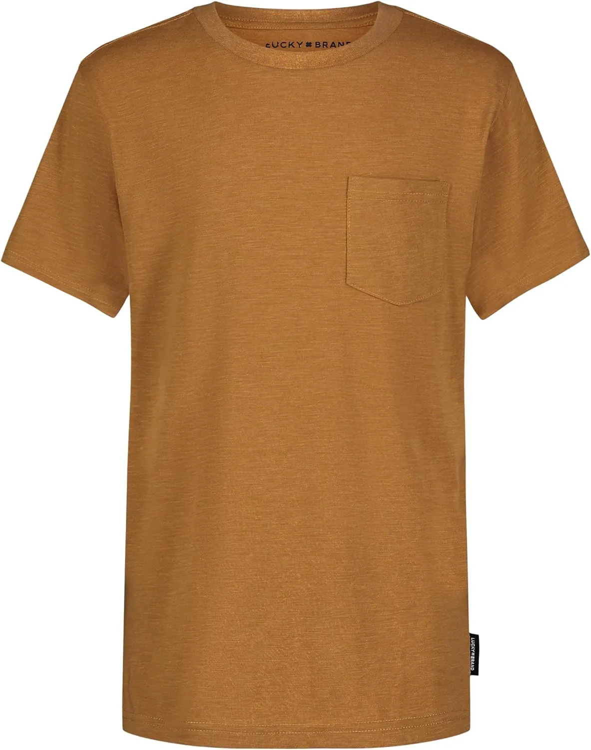 Lucky Brand Boys' Short Sleeve Slub Pocket Crew Neck T-Shirt, Soft, Comfortable, Relaxed Fit
