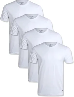 Lucky Brand Men's Undershirt - 4 Pack Basic Short Sleeve Men's T-Shirts - Soft Crewneck and V-Neck Undershirts for Men (S-XL)