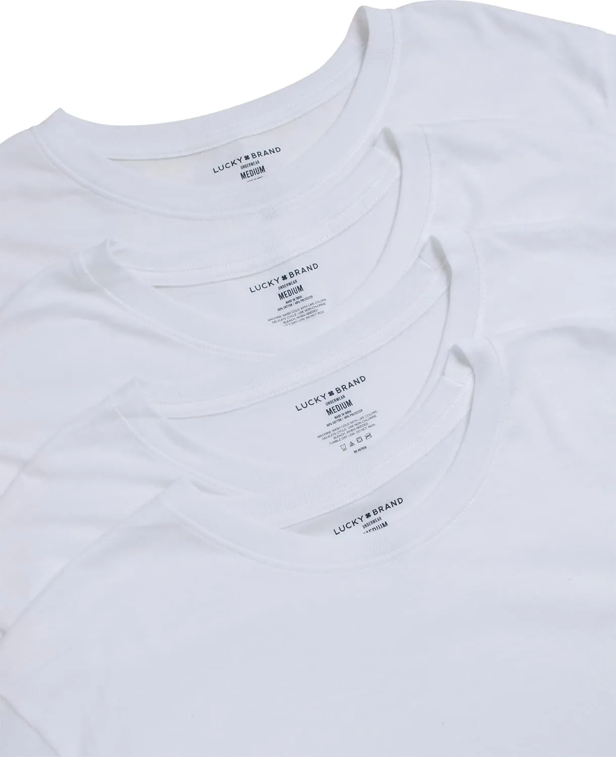 Lucky Brand Men's Undershirt - 4 Pack Basic Short Sleeve Men's T-Shirts - Soft Crewneck and V-Neck Undershirts for Men (S-XL)