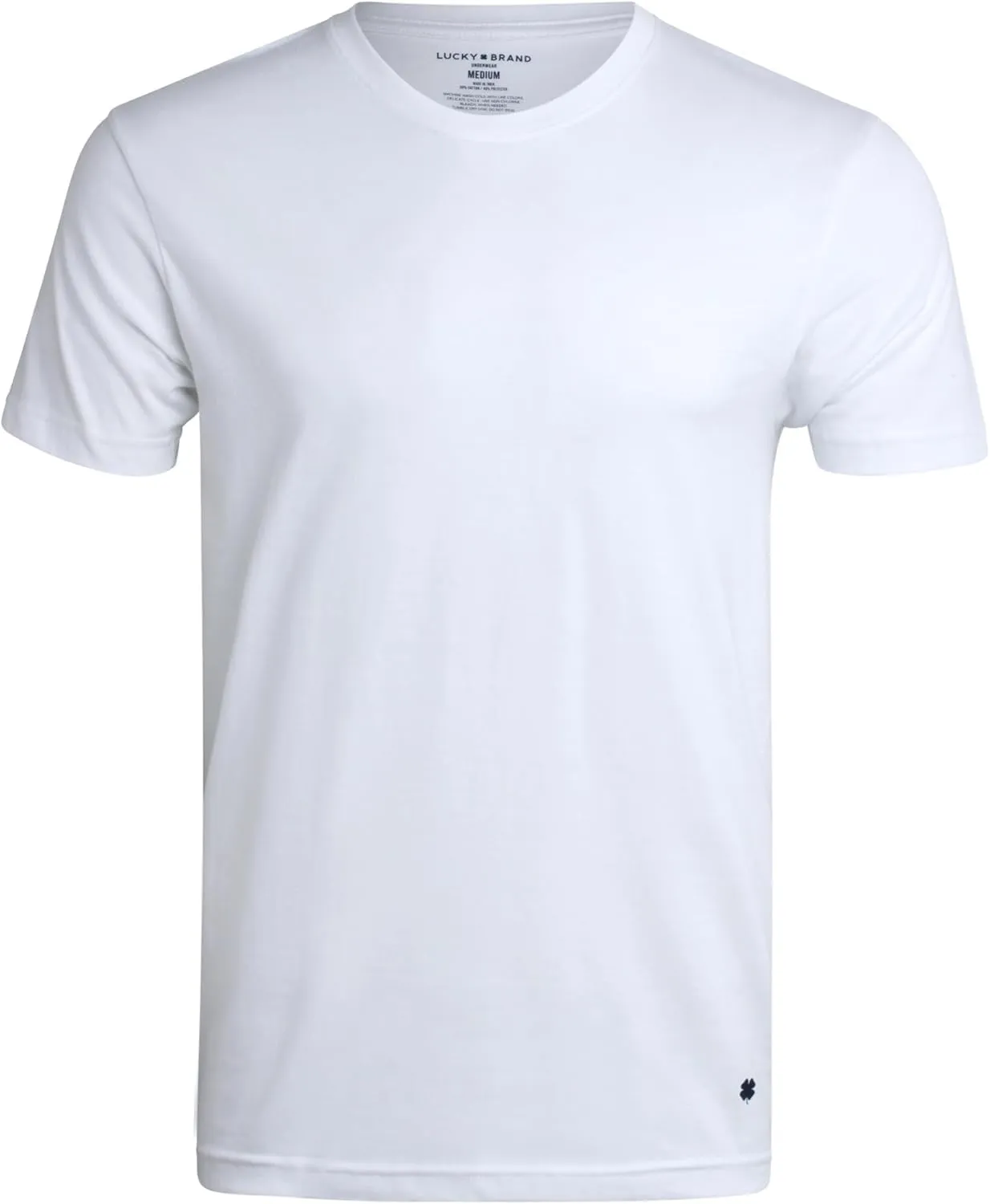 Lucky Brand Men's Undershirt - 4 Pack Basic Short Sleeve Men's T-Shirts - Soft Crewneck and V-Neck Undershirts for Men (S-XL)