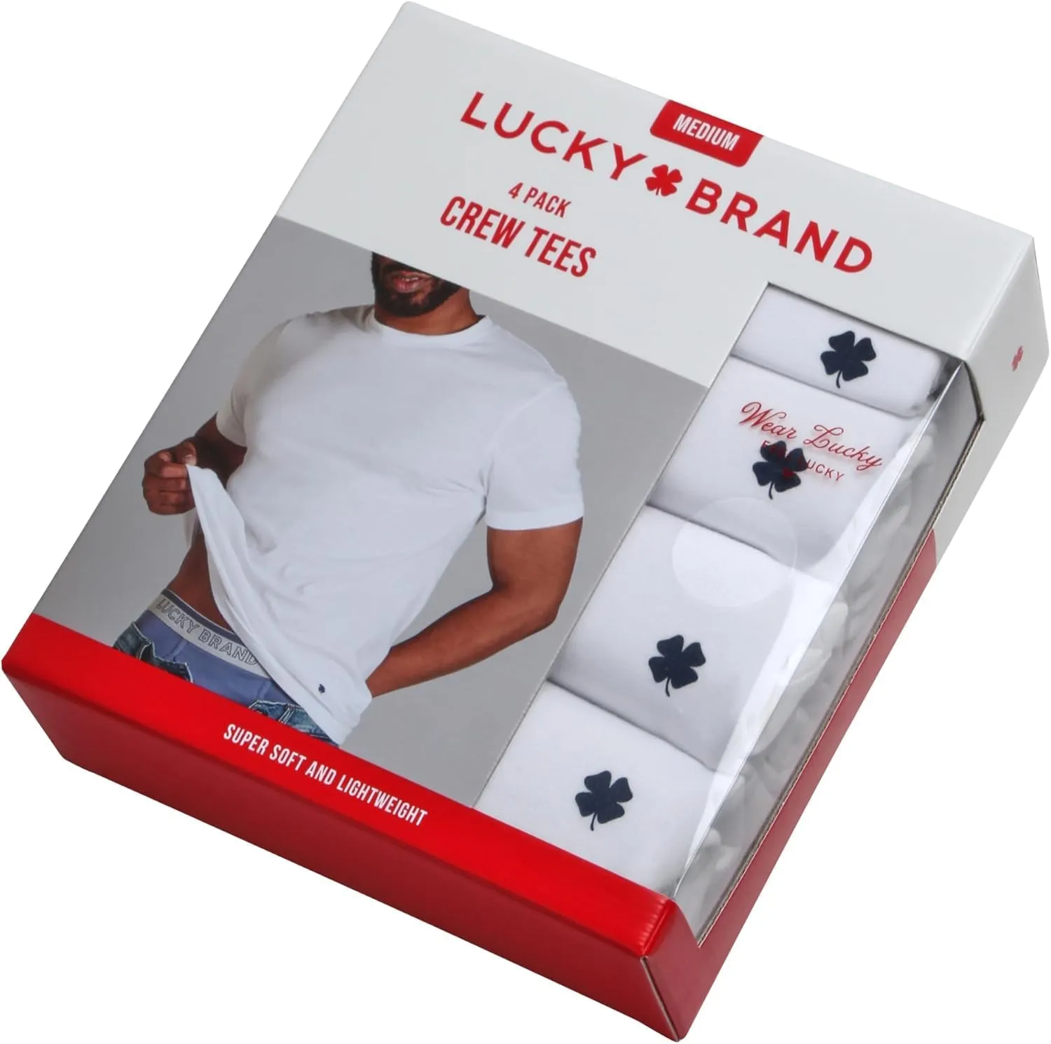 Lucky Brand Men's Undershirt - 4 Pack Basic Short Sleeve Men's T-Shirts - Soft Crewneck and V-Neck Undershirts for Men (S-XL)