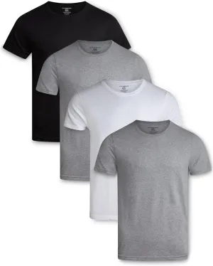 Lucky Brand Men's Undershirt - 4 Pack Basic Short Sleeve Men's T-Shirts - Soft Crewneck and V-Neck Undershirts for Men (S-XL)