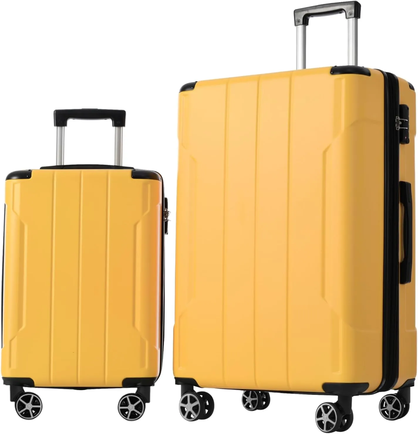 Luggage Sets 2 Piece, Abs Lightweight Expandable Carry-On (20/28), Yellow