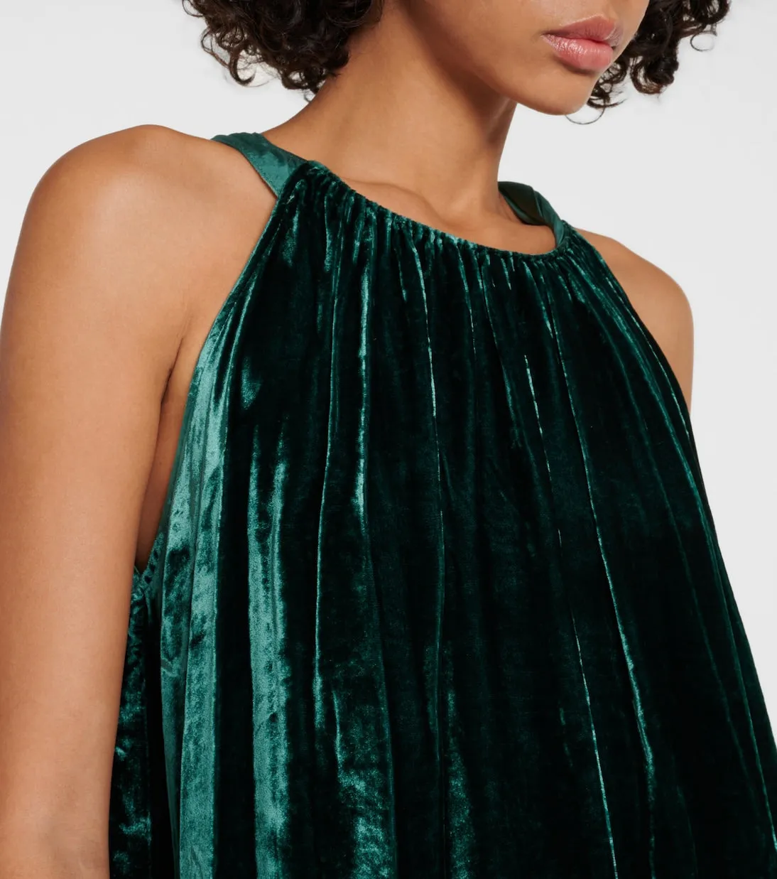 Maren Velvet velvet midi dress, green