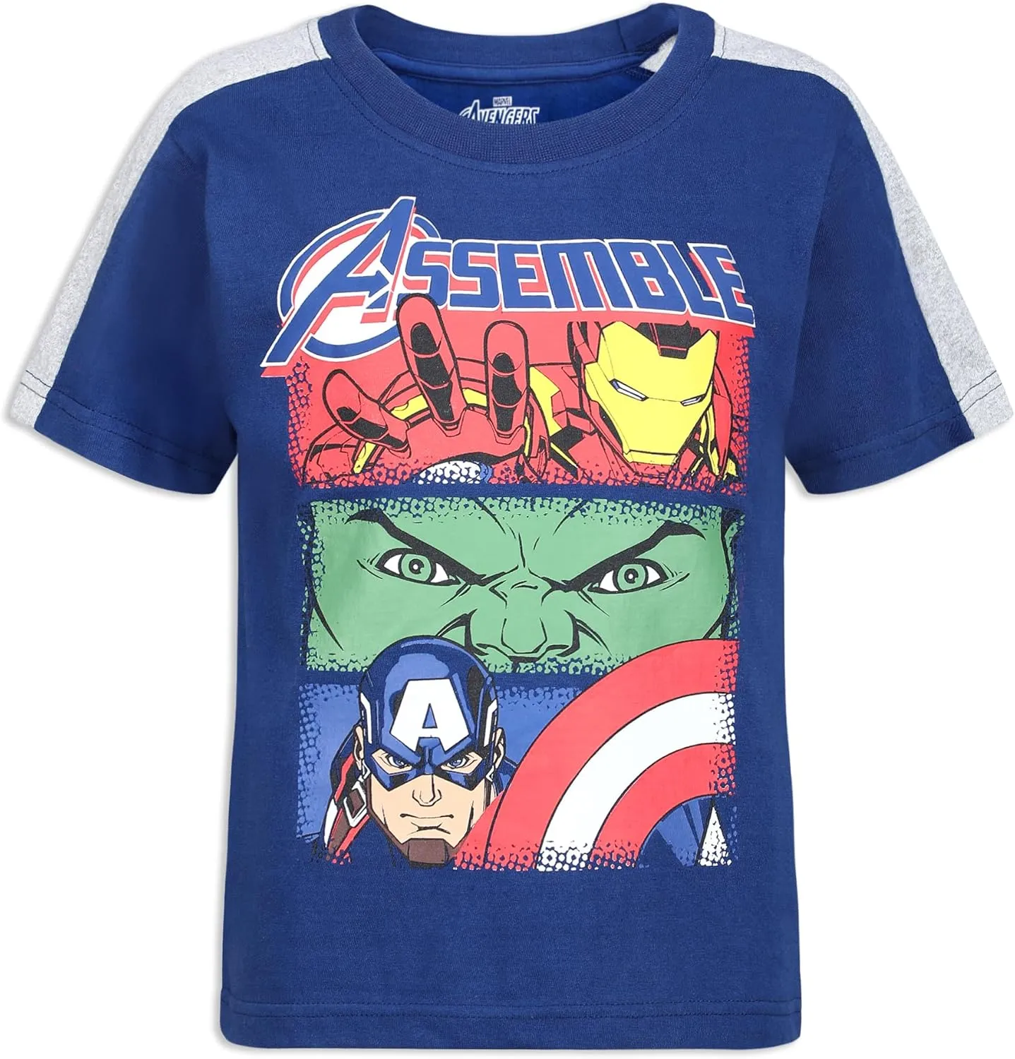 Marvel Little Avengers Boy's 4-Pack Superhero Short Sleeve Tee Shirt Set