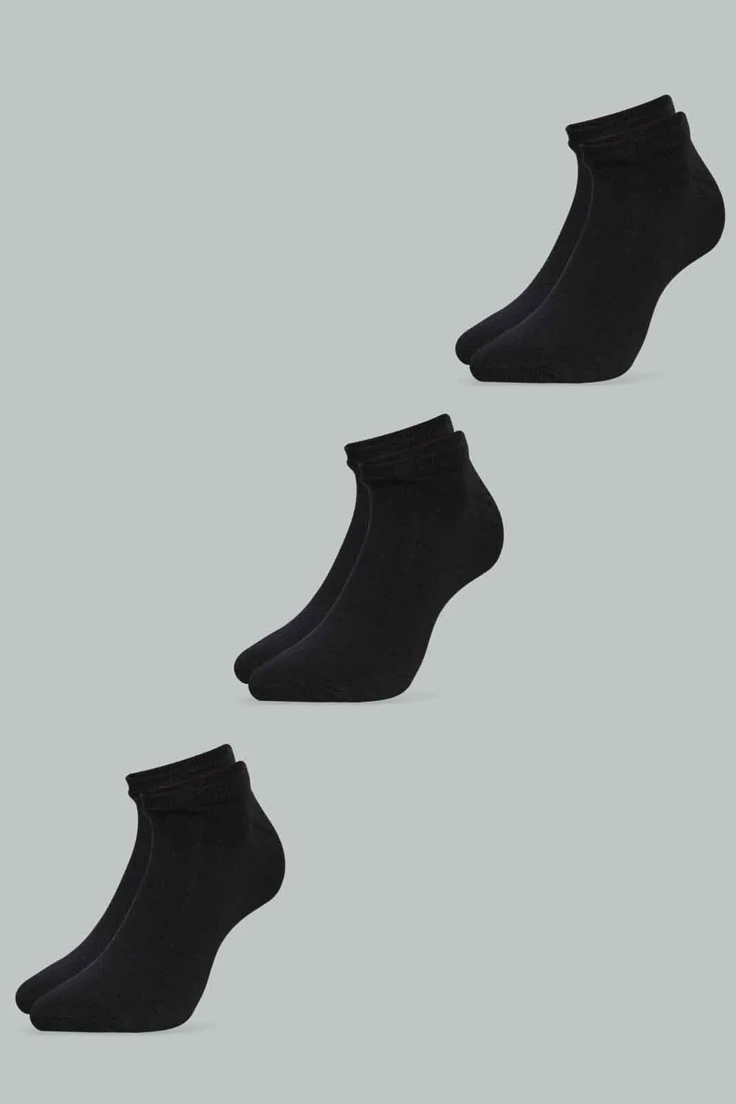 Men Black Ankle Socks (Pack of 3)