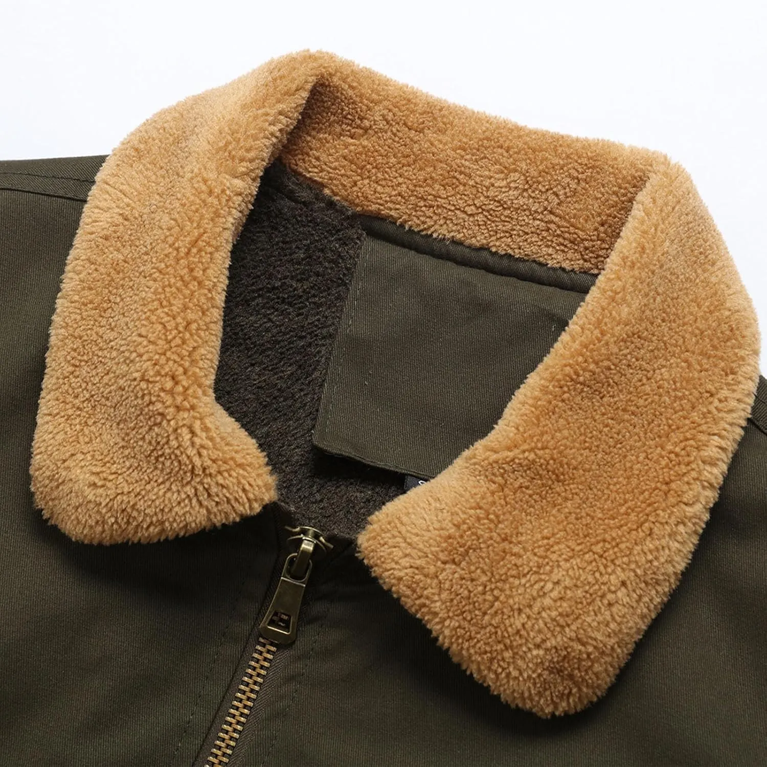 Men Casual Pure Color Fashion Turn-down Collar Down Button Cardigan Warm Cotton Jacket,2024 Big and Tall For Men