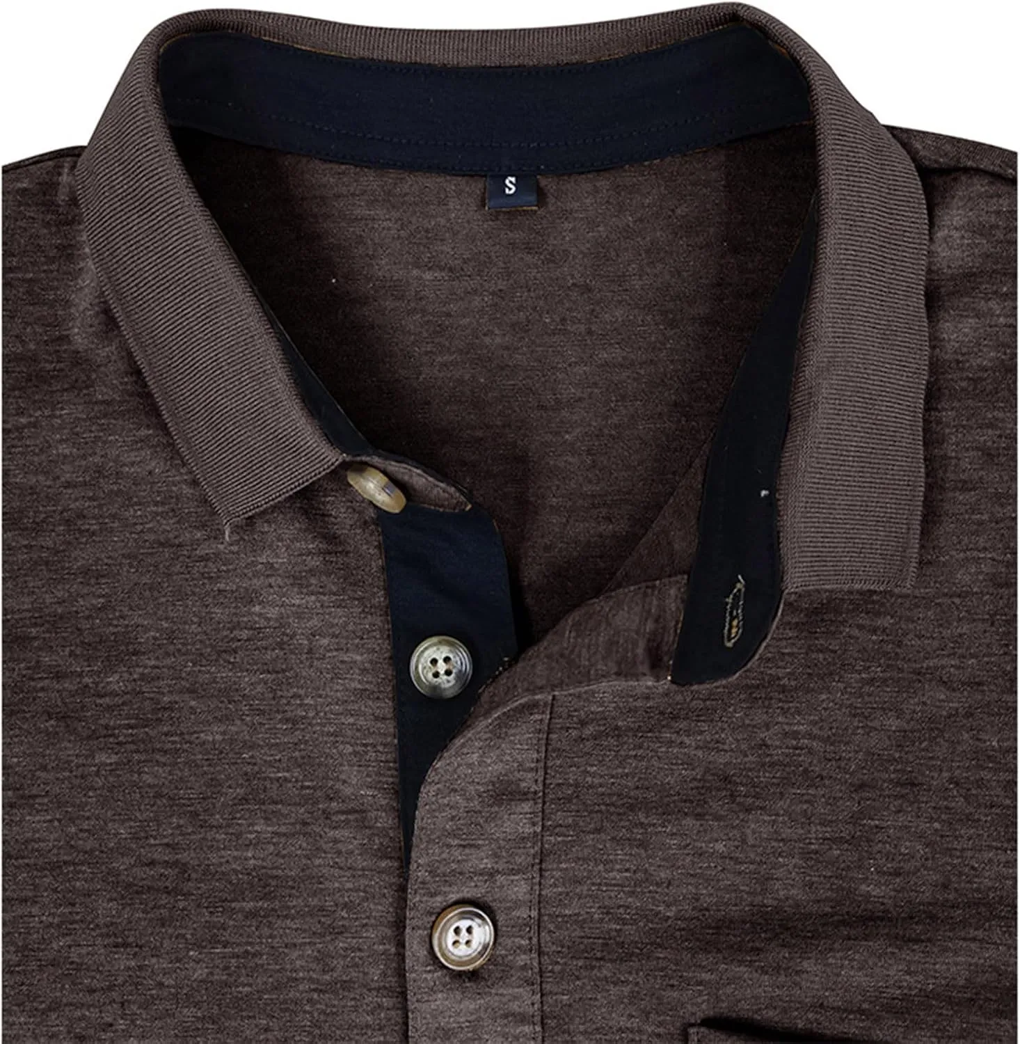 Men Fall Winter Polo Shirts Long Sleeved Flip Collar Tops Pocket Button V Neck T Shirts Golf Casual Sports Tops